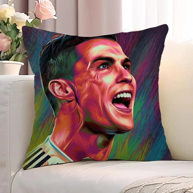 GUOYU HOMEDECOR Kissenbezug Cristiano Ronaldo Motiv, quadratisch, Mehrfarbig, B/T/H: 45 x 45 x 0 cm - Bild 1