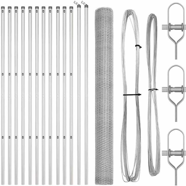 vidaXL Zaunpfosten aus Stahl in Silber, 25 Stück, Höhe: 1,6 m, Durchmesser: 25 mm - Bild 1
