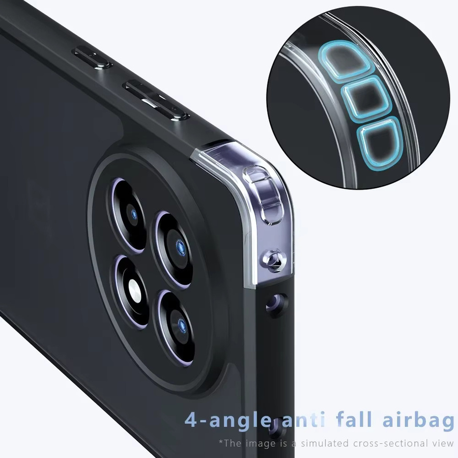 Stoßfeste Handyhülle für OnePlus Ace 5 Pro, 13R, 12R und Nord 4, matte Hartschale mit transparenter Rückseite, Schwarz oder Transparent - Bild 3