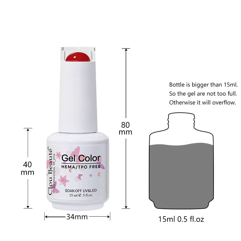 Clou Beaute Nagel-Gel-Nagellack-Set, Glitzer, 15 ml, Glänzend - Bild 1