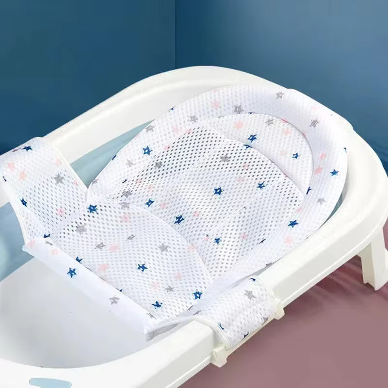 Rutschfestes Baby-Badewannennetz in Pink und Weiß, verstellbare Badewannenmatte für Neugeborene mit Liegestützfunktion - Bild 2