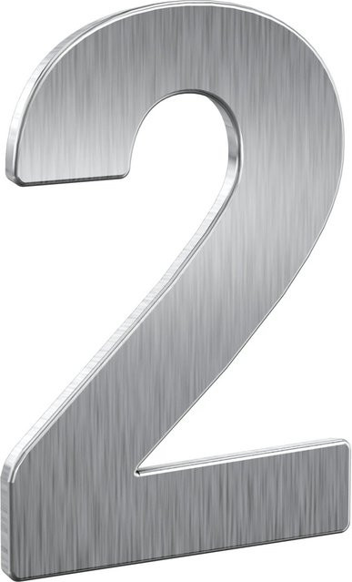 BASI Hausnummer 2 aus Edelstahl in Silber, Basi HN 150, B/H/T: 13,2 x 15,3 x 10,6 cm - Bild 1