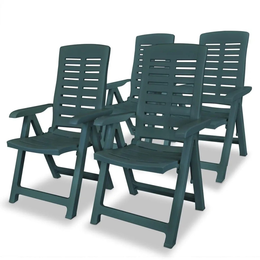 Furnicato Garten-Liegestühle Set aus Kunststoff in Grün, 4 Stück, B/T/H: 110 x 61 x 108 cm - Bild 2