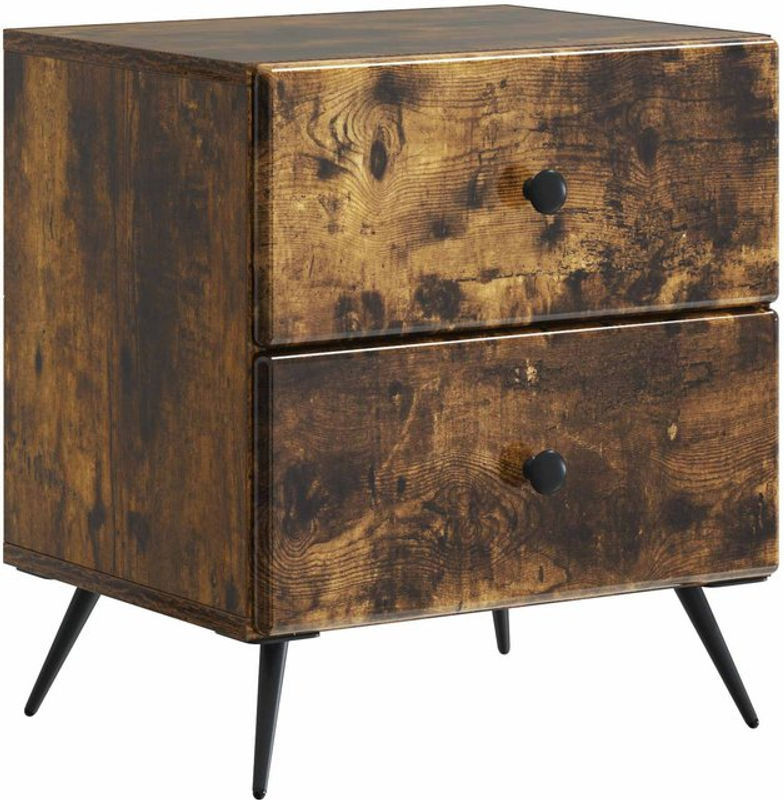 Nachttisch vidaXL aus Holzwerkstoff in Geräucherte Eiche, B/T/H: 43 x 34,5 x 47,5 cm - Bild 1