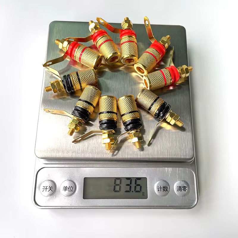 JCD 10er Set Lautsprecher DIY Terminal Stecker Vergoldet mit 4mm Bananensteckern in Gold und Rot - Bild 2