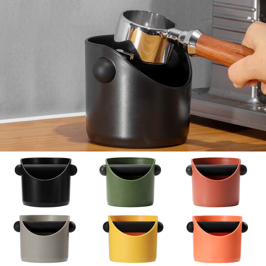 Espresso Knock Box Puck Container rutschfester Kaffeesatzbehälter aus Kunststoff in Schwarz oder Grün - Bild 3