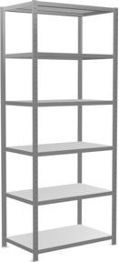 Schulte Grundregal Steckregal MULTIplus330 verzinkt in Silber/Grau mit 6 verstellbaren Fachböden, B/T/H: 250 x 100 x 60 cm - Bild 1