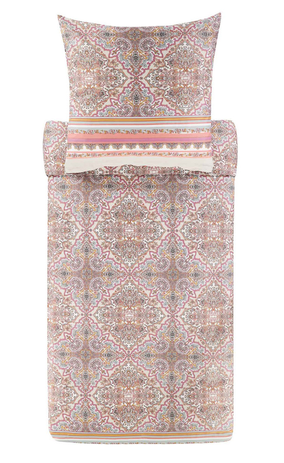 Bassetti Mako-Satin Bettwäsche MARECHIARO mit Reißverschluss, Beige/Mehrfarbig, Floral-Ethnic Design - Bild 1