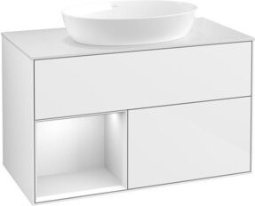 V&B Waschtischunterschrank Finion 100 in Weiß Lack, Breite: 100 cm, Tiefe: 50,1 cm, Höhe: 50,1 cm - Bild 1