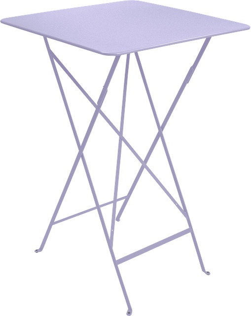 Fermob Bistro Stehtisch aus pulverbeschichtetem Stahl in Beige mit klappbarer Platte und X-Gestell - Bild 1