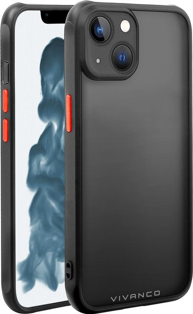Vivanco Frosted Cover Schutzhülle für iPhone 14 in Transparent oder Schwarz - Bild 1