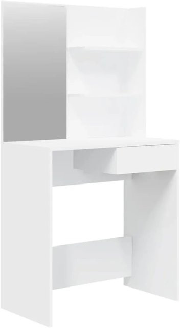 vidaXL Schminktisch mit Spiegel in Weiß mit modernem Design, B/T/H: 74,5 x 40 x 141 cm - Bild 1