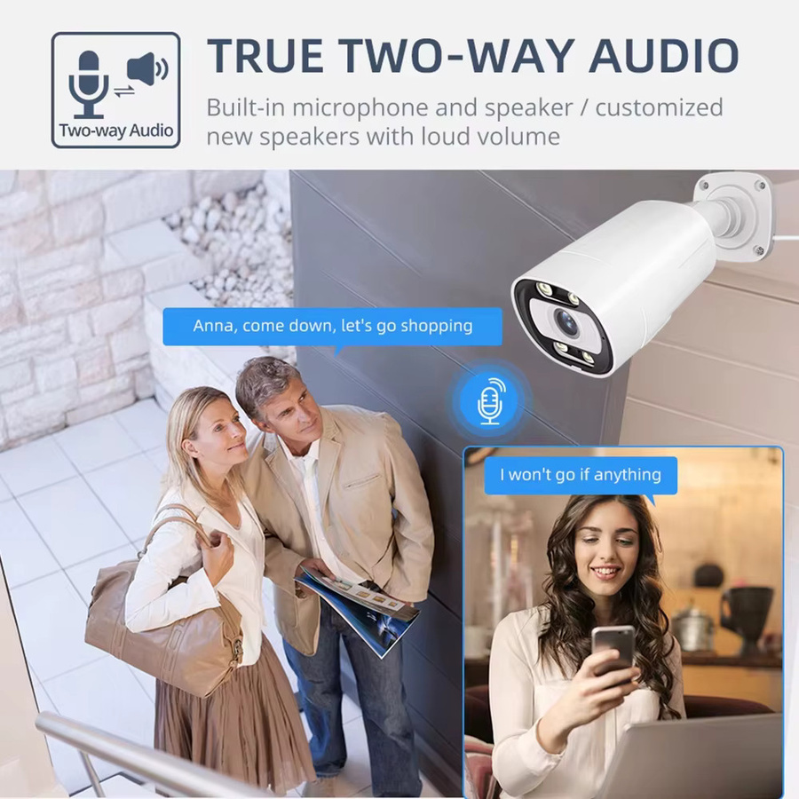 Techage 8CH 5MP POE IP Kamera System CCTV Sicherheit mit Smart AI Gesichtserkennung, Zwei-Wege Audio und H.265 Video Überwachungskamera für den Außenbereich in Weiß - Bild 2