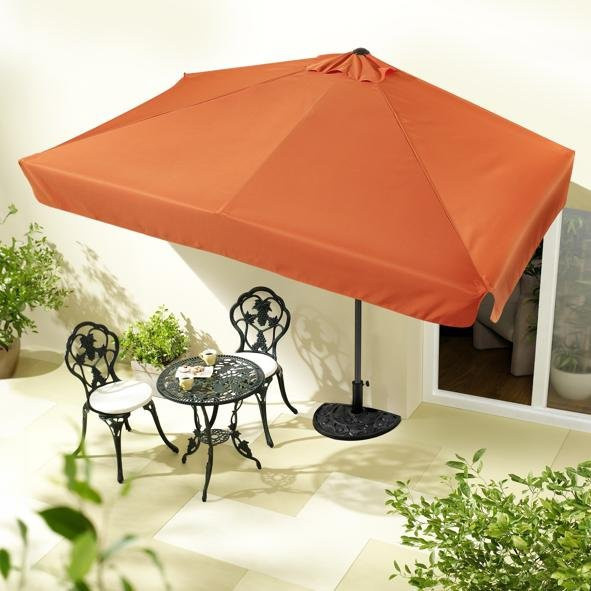 Haushalt International Wand-Sonnenschirm rechteckig in Weiß und Orange aus Metall und Stahlrohr, B/T/H: 228 x 134 x 255 cm - Bild 1