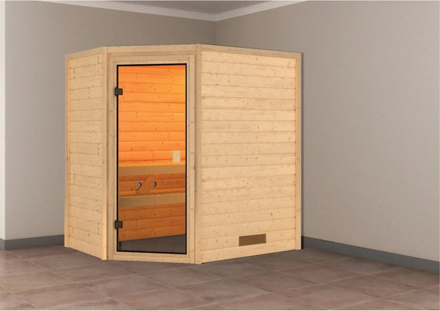 Karibu Sauna Jella Natur aus Fichtenholz - Bild 1