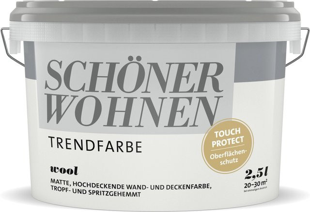 Schöner Wohnen Dispersionsfarbe Plaster in Beige, matt und tropffrei, 2,5 l - Bild 1