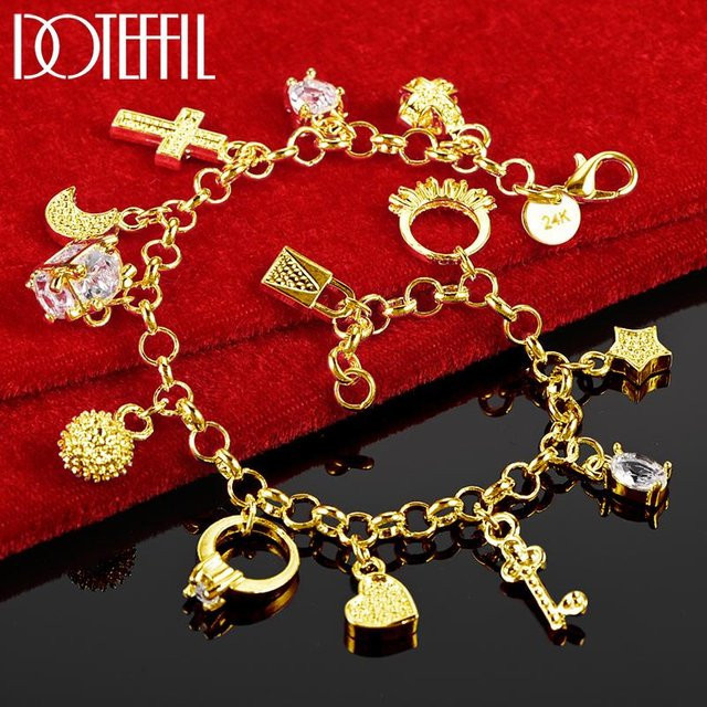DOTEFFIL Armband, 925 Silber, Gold, Black, Unisex - Bild 1