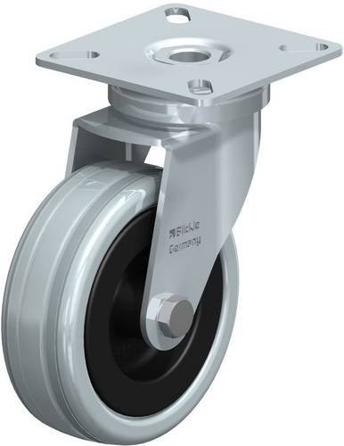 Blickle LPA-VPA 75G Lenkrolle mit Platte, Rad-Durchmesser: 75 mm, Tragfähigkeit: 60 kg, Farbe: Schwarz/Silber/Grau - Bild 1