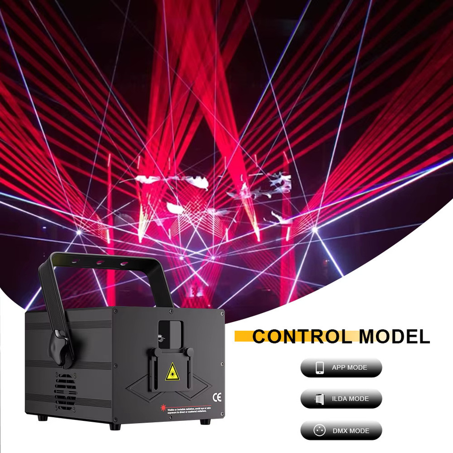 SHEHDS RGB LED Effektlicht mit App- und WiFi-Steuerung, 3W, Multicolour, DMX-512 und ILDA-Protokolle für DJ, Disco und Party - Bild 2