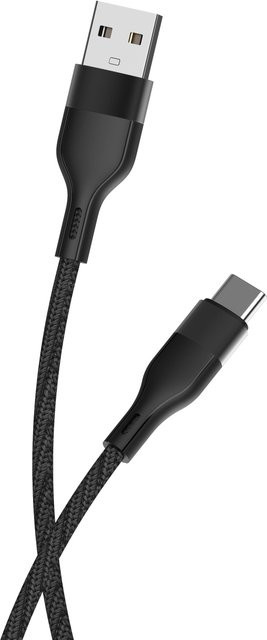 MaXlife USB-A auf USB-C Ladekabel MXUC-07, 20W, Schwarz, 1m - Bild 1