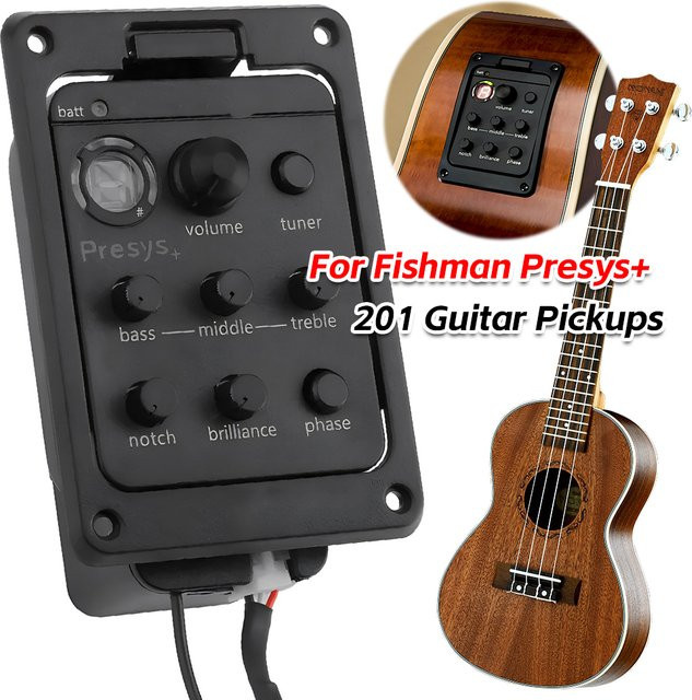 Fishman Presys+ EQ-Tuner und Onboard-Vorverstärker für klassische Akustikgitarren in Schwarz - Bild 1