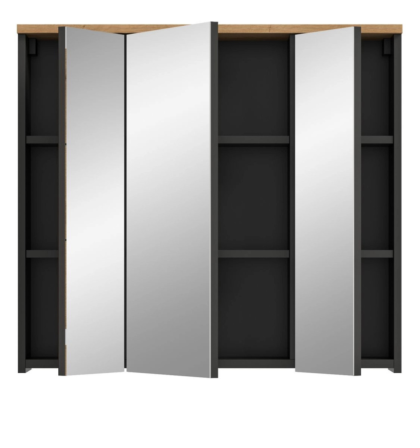 Inn.Furn Badezimmer Spiegelschrank Cooper in Eiche und Grau, Breite: 80 cm - Bild 4