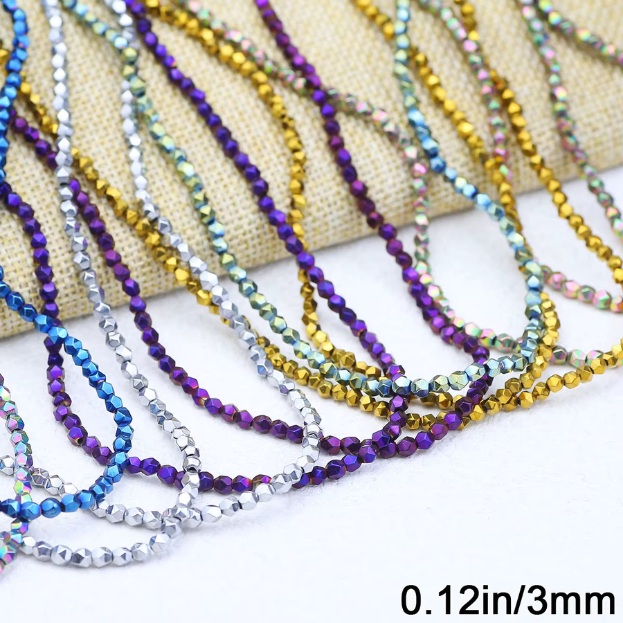 JHNBY Perlen Hämatit, bunt, 3 mm, Unisex - Bild 3