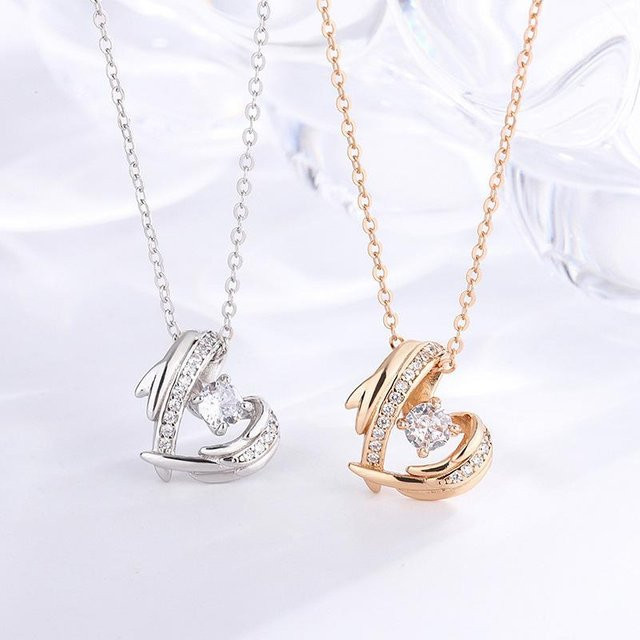 POMOiii Halskette 925 Silber, Roségold, Zirkonia, Damen - Bild 1