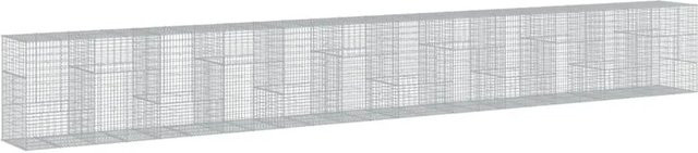 vidaXL Gabione mit Deckel aus verzinktem Eisen in Grau/Silber, B/T/H: 1200 x 100 x 150 cm - Bild 1