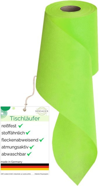 Sensalux Vlies-Tischläufer in Apfelgrün, wasserabweisend und waschbar, Breite: 15 cm, Länge: 25 m - Bild 1