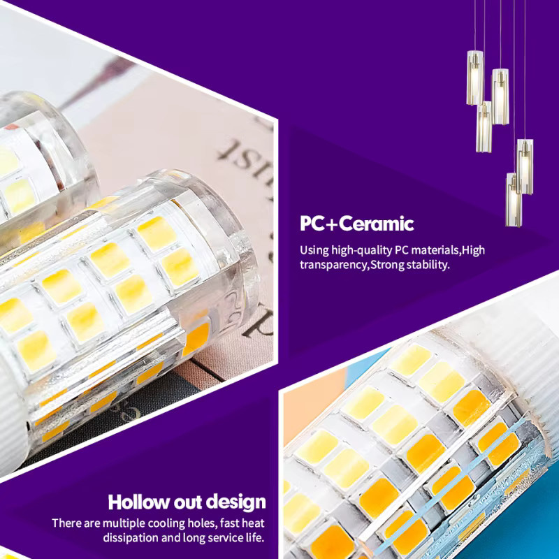 LARZI G9 LED-Lampe Set aus 5 Stück, Keramik SMD2835 LED-Birne, Weiß, CCT Warmweiß/Kaltweiß, 220V Ersatz für Halogenlicht - Bild 3