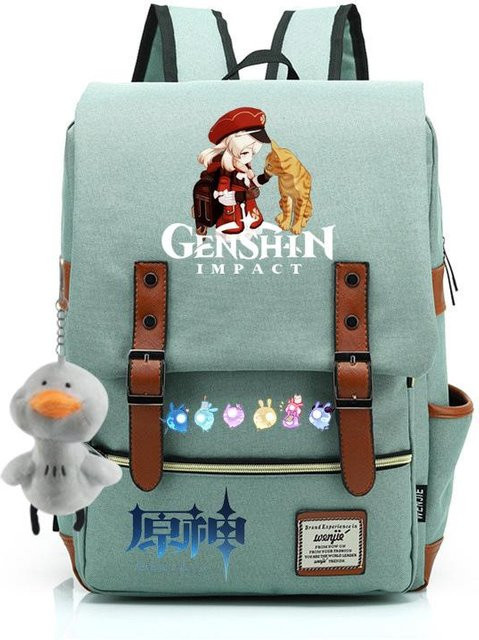 3-teiliges Schulrucksack-Set in Grün aus Oxford-Stoff mit Schultasche und Federmäppchen - Bild 1