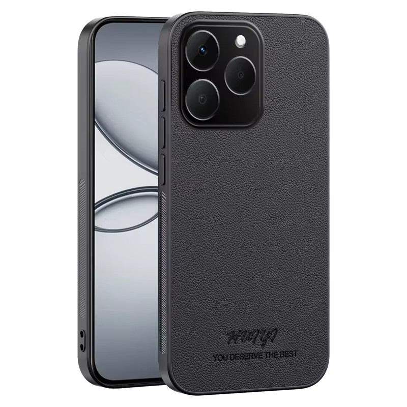 Luxus Leder Schutzhülle mit Magnetfunktion und Kamera-Schutz für Realme 15T in Schwarz oder Grau - Bild 3