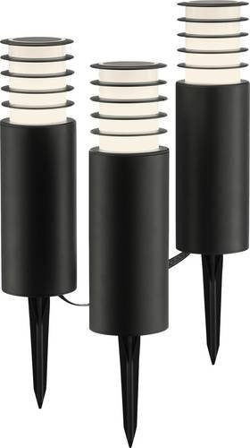 Brilliant G40910/06 LED Außenspießleuchte 3er Set Schwarz RGBW dimmbar mit Tuya Smart Home Kompatibilität für Garten und Außenbereich - Bild 1