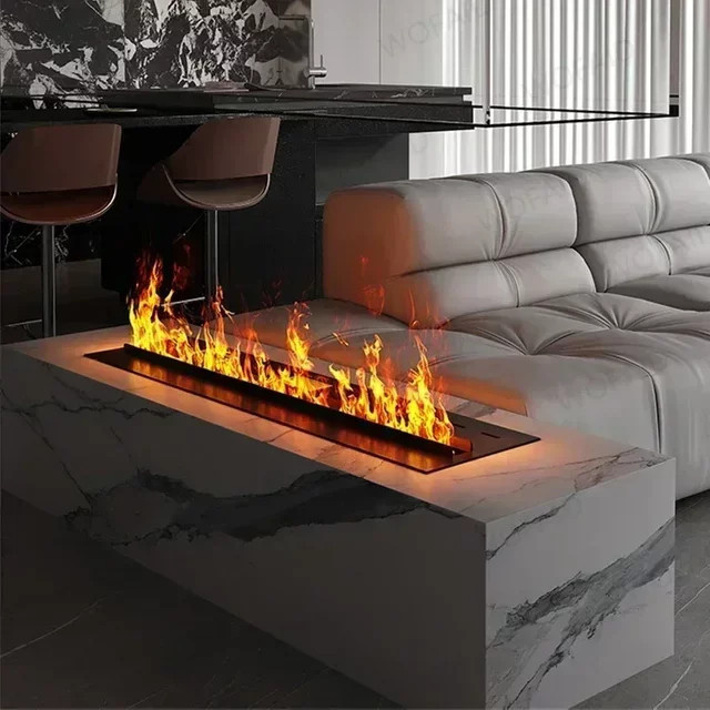 WOFAID Dekorativer Elektrischer Tischkamin mit 3D Atomisiertem Wasserdampf-Flammeneffekt in Mehrfarbig, Modernes Design mit Steinoptik und Smart Home Integration - Bild 1