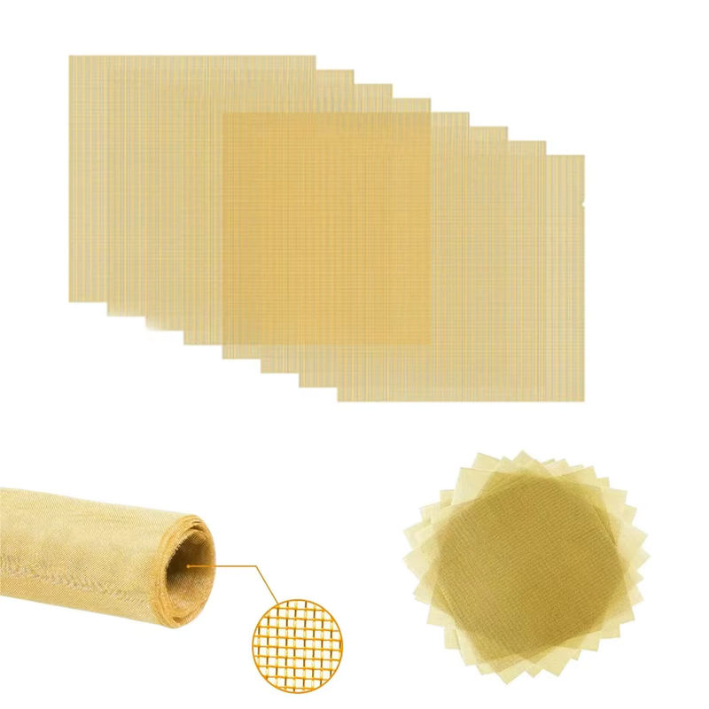 Messinggeflecht Metallgitter in Gold, grobmaschiger Kupferdraht-Schutzfilter mit 20 bis 200 Maschen, B/B/H: 15 x 15 x 15 cm - Bild 2