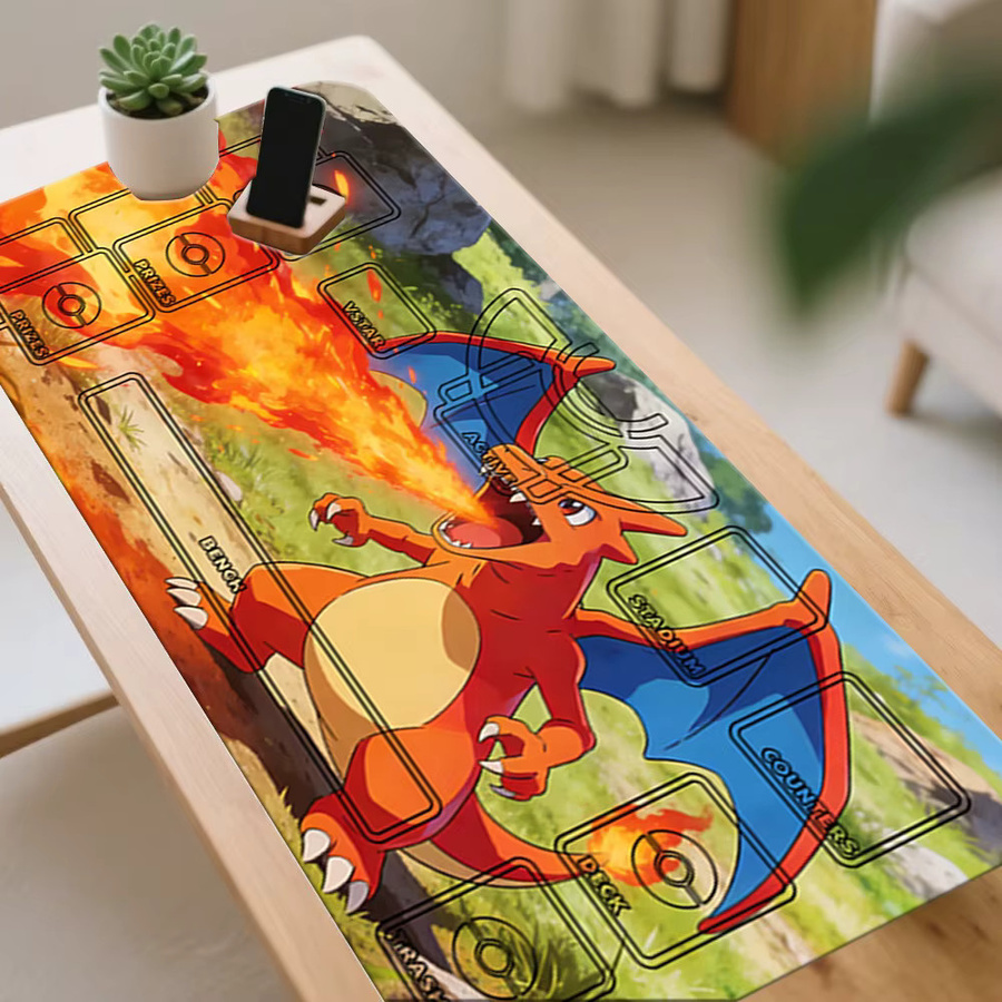 Potdemiel Pokémon Glurak Feuerstoß TCG Spielmatte, Schreibtischunterlage - Bild 2