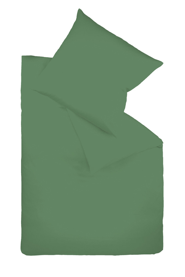 Fleuresse Bettwäsche aus Mako-Satin in Grün mit Reißverschluss, B/H: 240 x 220 cm - Bild 1