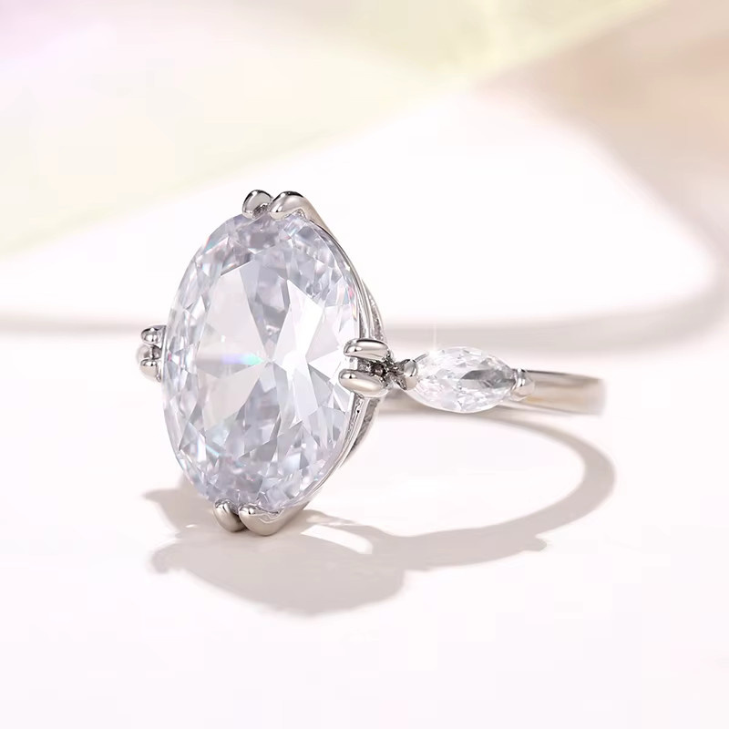Huitan Ring, Oval, Zirkonia, Kristall, Silber, Damen - Bild 2