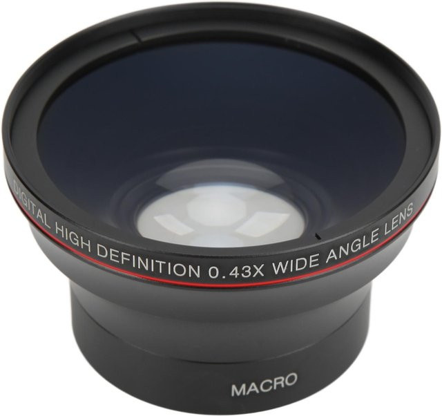 Weitwinkelobjektiv 0.43X mit optischer Glasbeschichtung für klare Bildgebung, Schwarz, 55mm - Bild 1