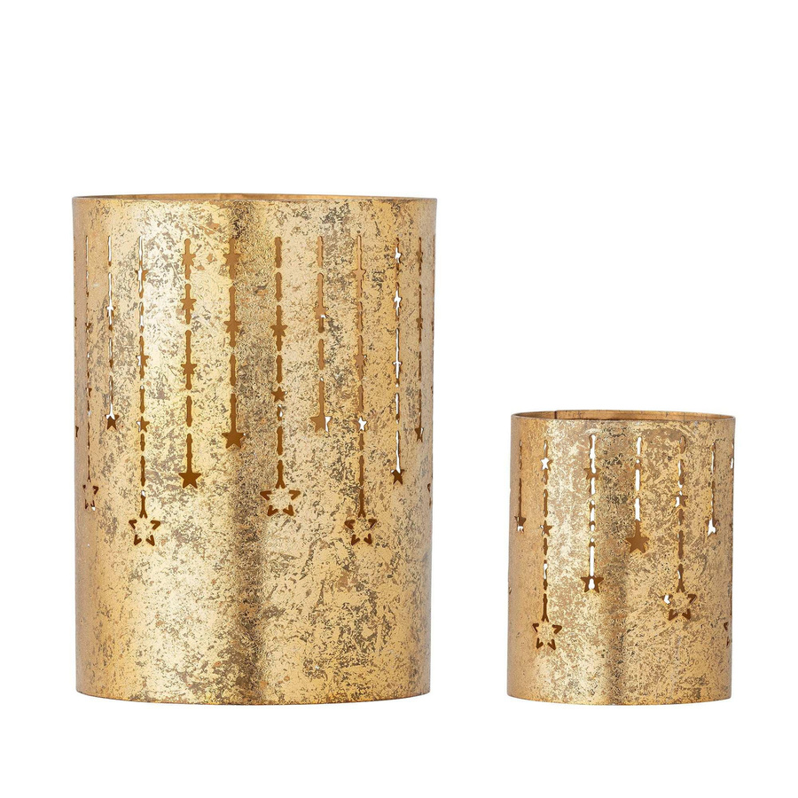 Bloomingville Teelichthalter Mista aus Metall in Gold, 2er-Set - Bild 1