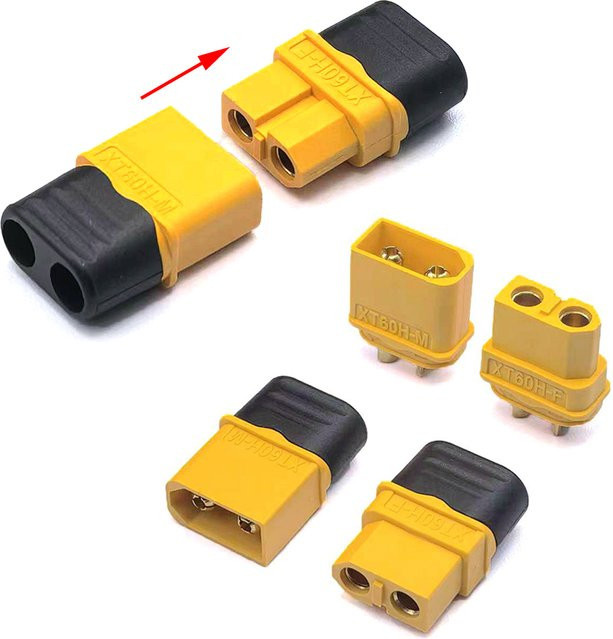 XT60H Stecker Set mit Kabeln Männlich und Weiblich Gelb für Lithium-Batterien und RC Drohnen Zubehör - Bild 1