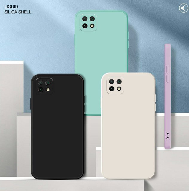 Samsung Galaxy A22 5G Silikon Schutzhülle mit Kameraschutz in Weiß - Bild 1