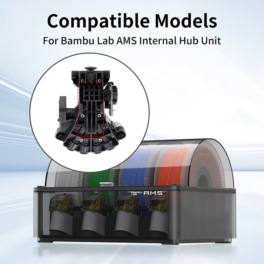 Bambu Lab AMS Fünfwege-Komponenten-Innenhub-Einheit Verschleißfeste Federdruckrolle in Schwarz für 3D-Drucker - Bild 3