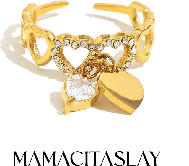 MamacitaSlay Ring Edelstahl, Zirkonia, Gold, Damen - Bild 1