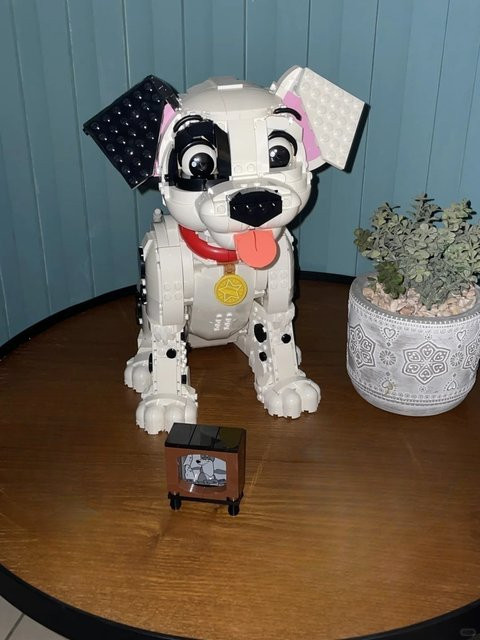 Potdemiel MOC-Baumodell weißer Welpenhund, Ornament, Kunststoff - Bild 1