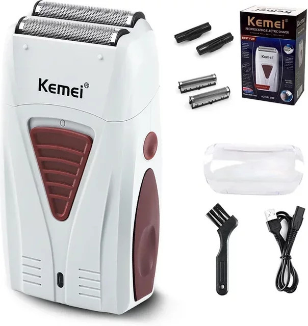 Kemei KM-3382 Herren-Elektrorasierer, weiß - Bild 1