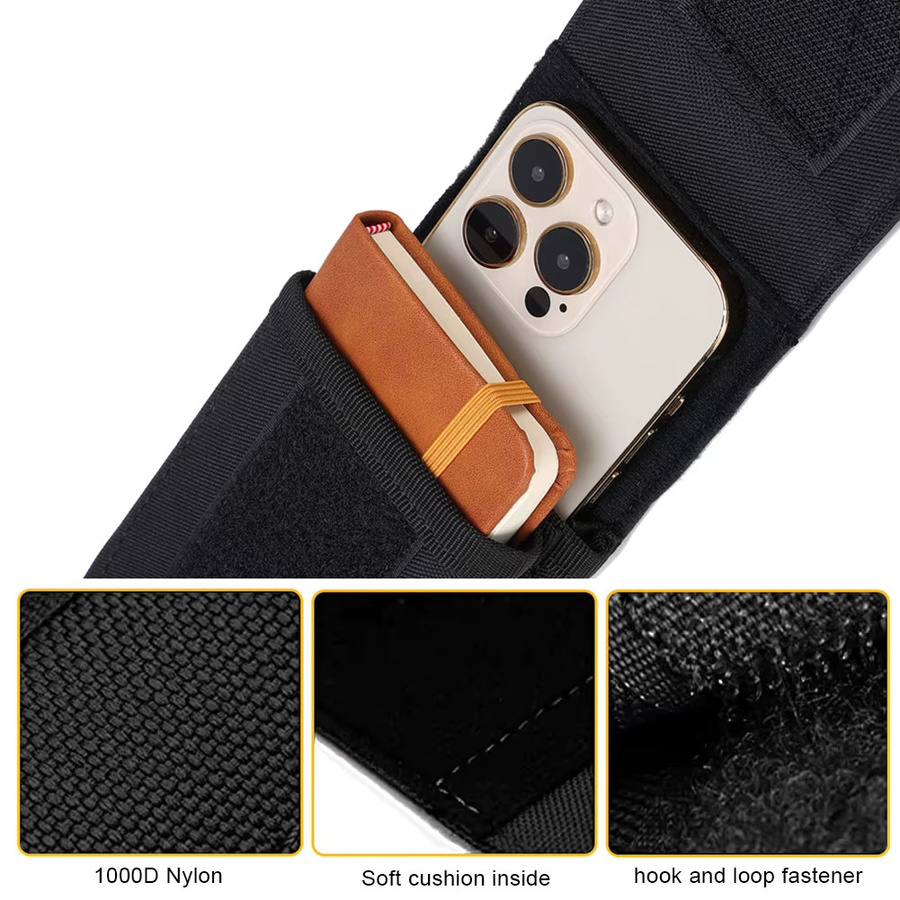 Jarhead Taktische Molle Doppelschichtige Handytasche in Schwarz als EDC- und Powerbank-Tasche für Outdoor und Wandern - Bild 2