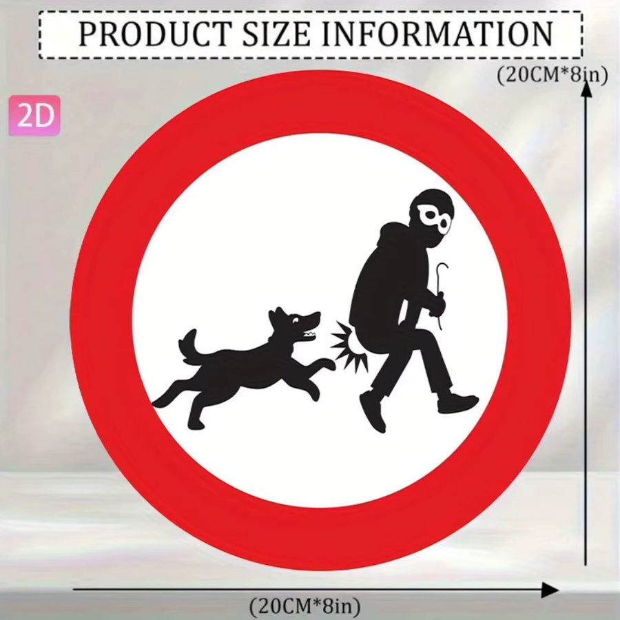 Retro Metallschild CIFBUY Beware of Dog Wanddekoration in Schwarz und Rot, B/H: 20,32 x 20,32 cm - Bild 3