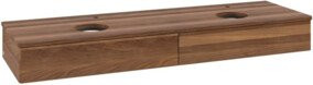 V&B Waschtischunterschrank Antao mit Beleuchtung ohne Frontstruktur, Farbe Weiß Walnuss, B/T: 160 x 50 cm - Bild 1